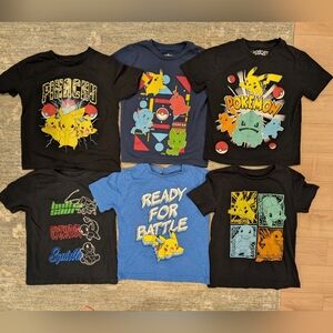Pokemon T-shirts Size XS Youth Boys Lot Of 6